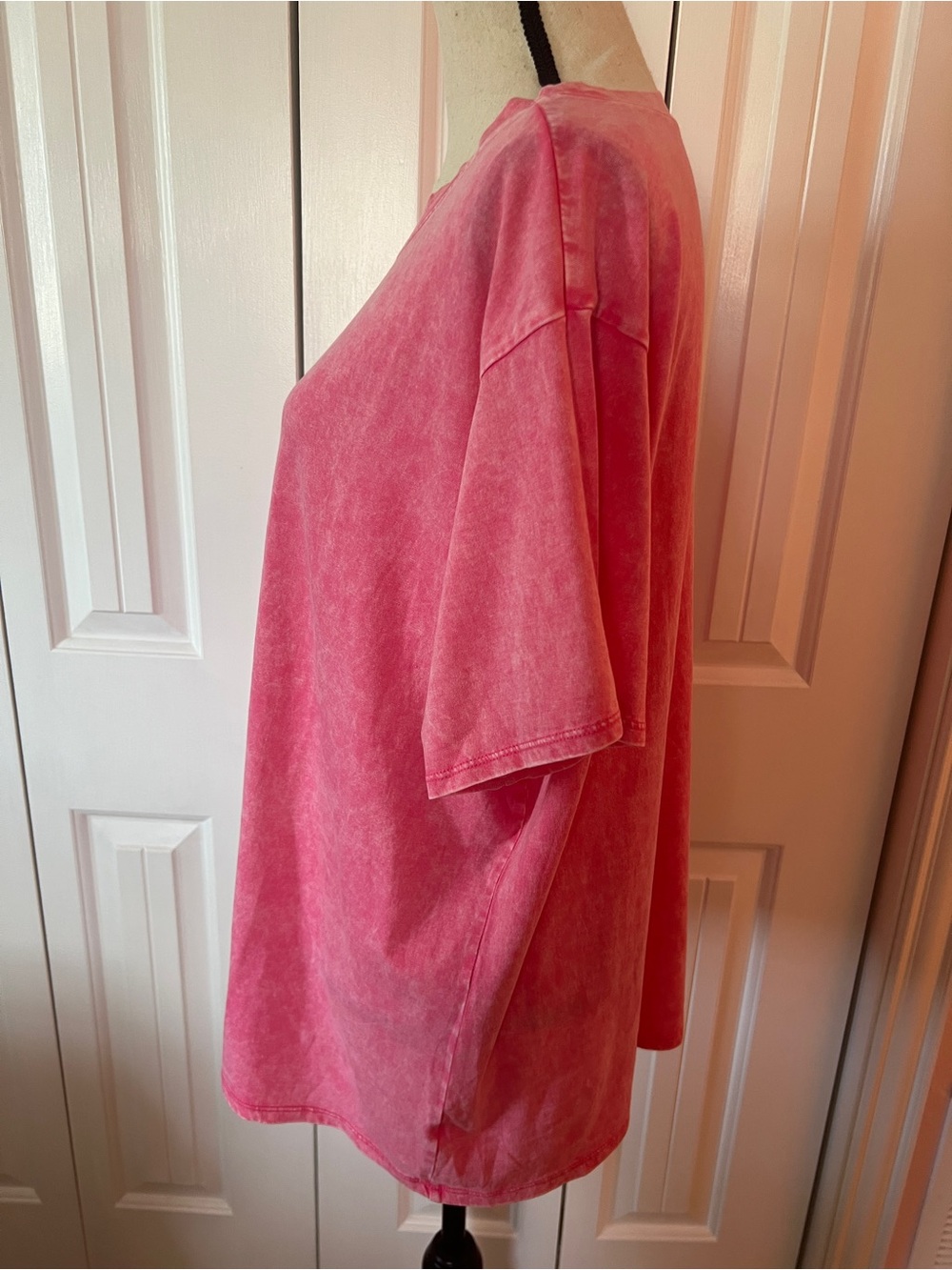 Zenana Outfitters Mineral Wash Short Sleeve Tee in Pink - Picture 5 of 9